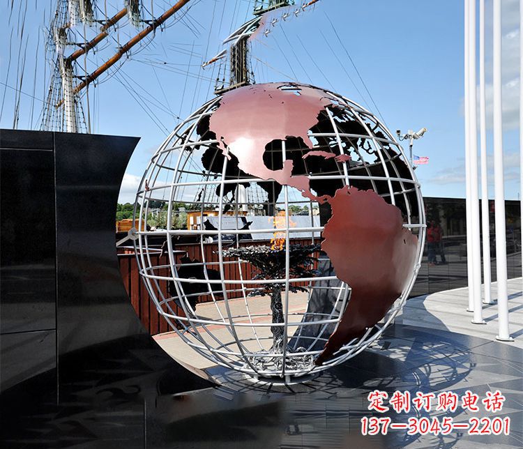 广西不锈钢大型地球仪雕塑精美纳米艺术