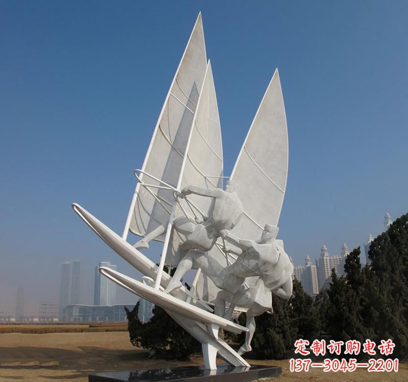广西不锈钢大型帆船雕塑海洋精神的象征