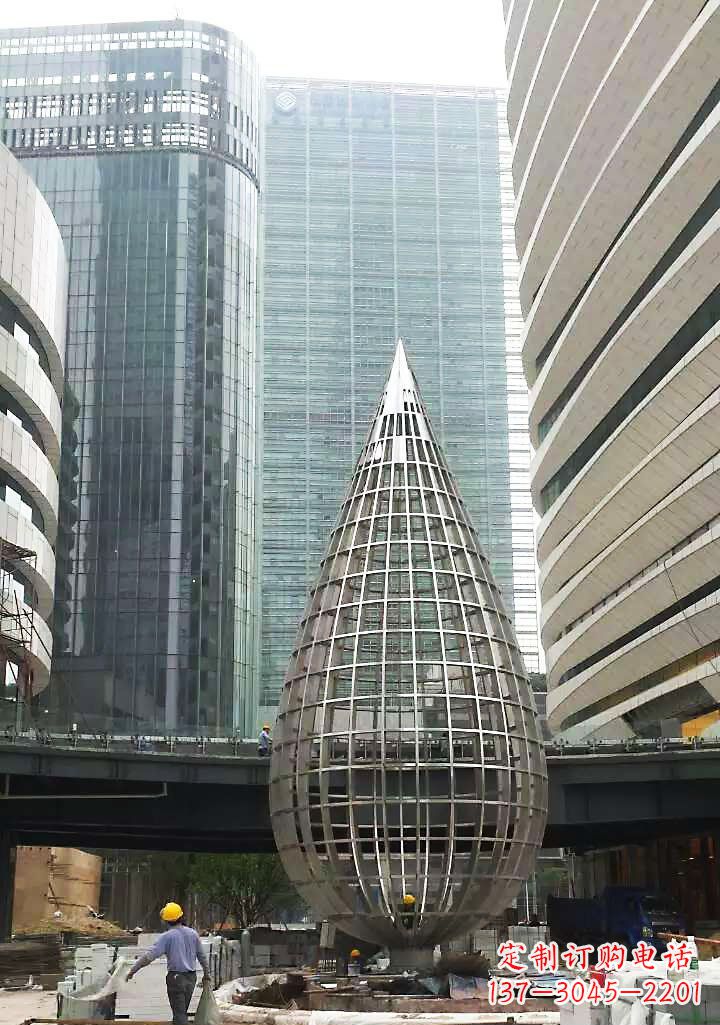 广西不锈钢大型水滴城市景观雕塑