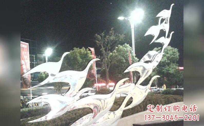 广西不锈钢大雁雕塑——灿烂的翱翔