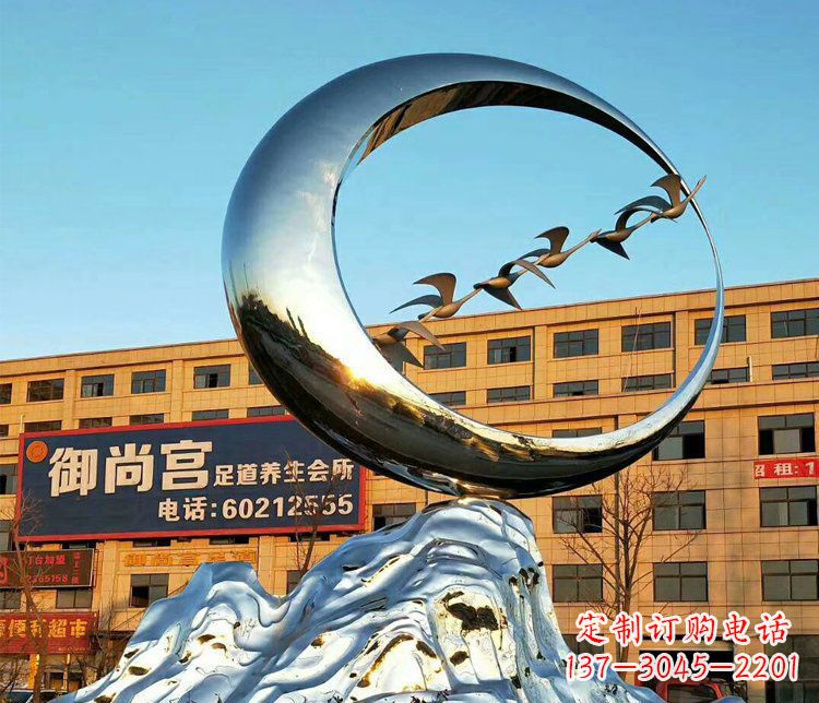 广西不锈钢大雁雕塑精美的艺术之作