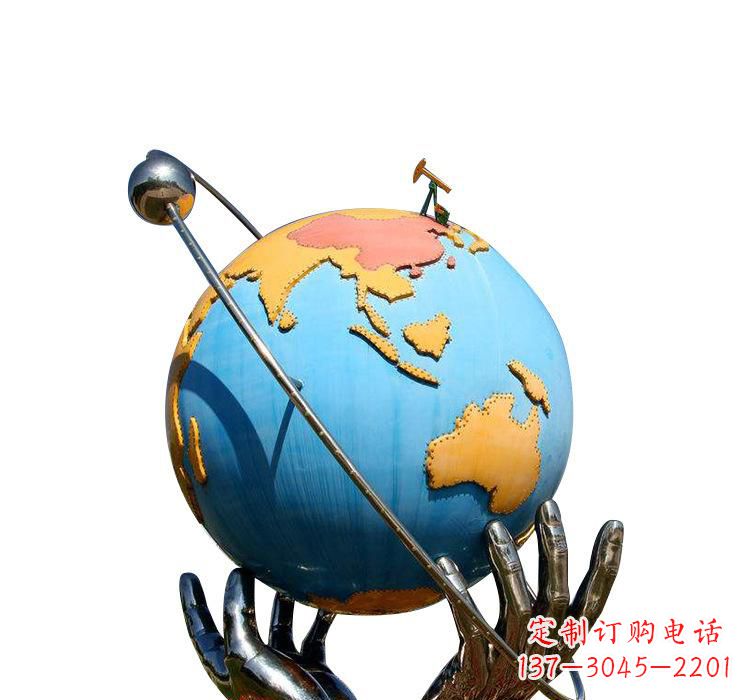 广西不锈钢地球雕塑象征着世界和平