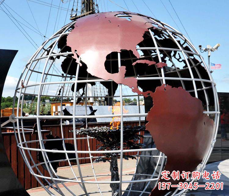 广西不锈钢地球仪雕塑精美的艺术品