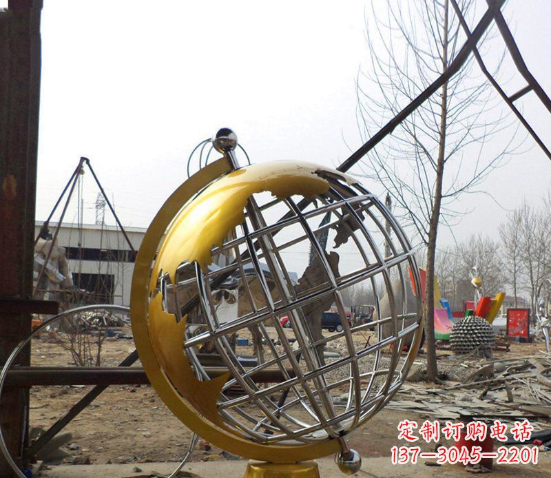 广西不锈钢地球仪雕塑象征着美好未来