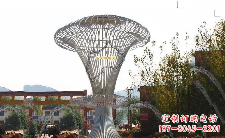 广西城市景观的艺术礼物——不锈钢地图雕塑
