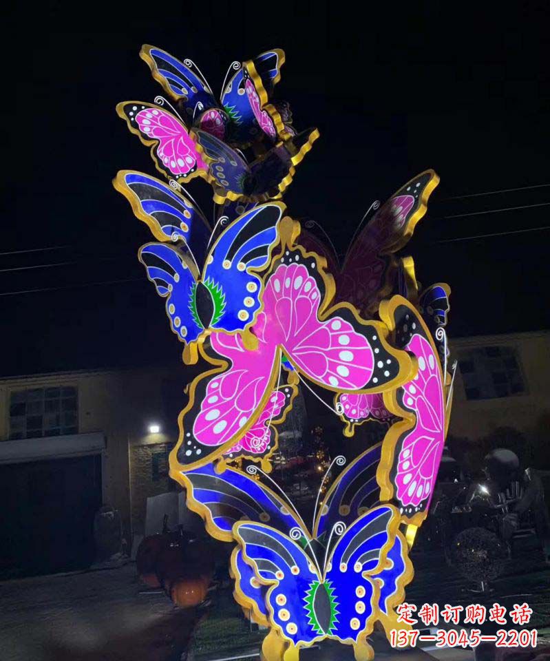 广西不锈钢蝴蝶雕塑彩绘魅力无限