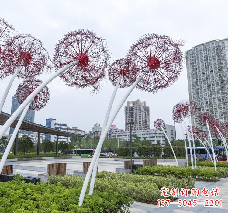广西不锈钢蒲公英雕塑色彩缤纷的自然之美