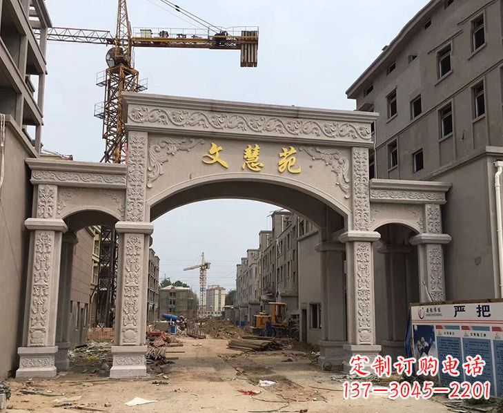 广西艺术精美的不锈钢牌坊雕塑