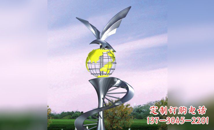 广西雄鹰展翅,不锈钢雕塑飞翔