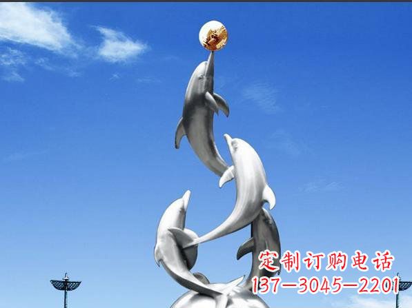 广西不锈钢海豚雕塑精致美观的艺术品