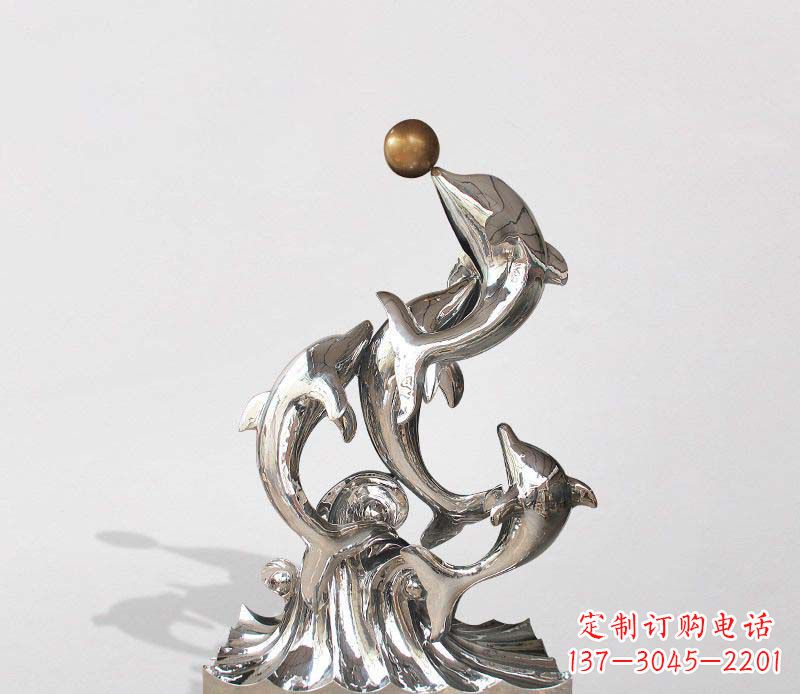广西不锈钢海豚雕塑精美的艺术杰作