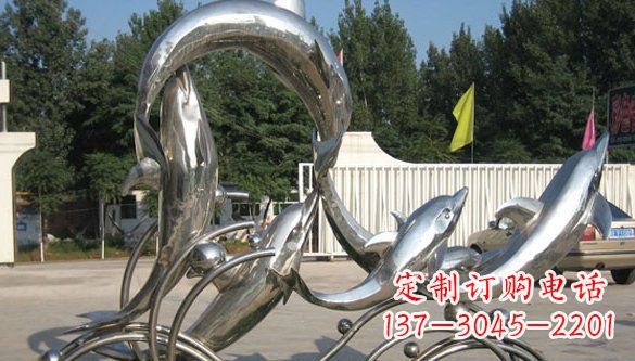 广西不锈钢海豚雕塑精美雕刻展现海洋之美