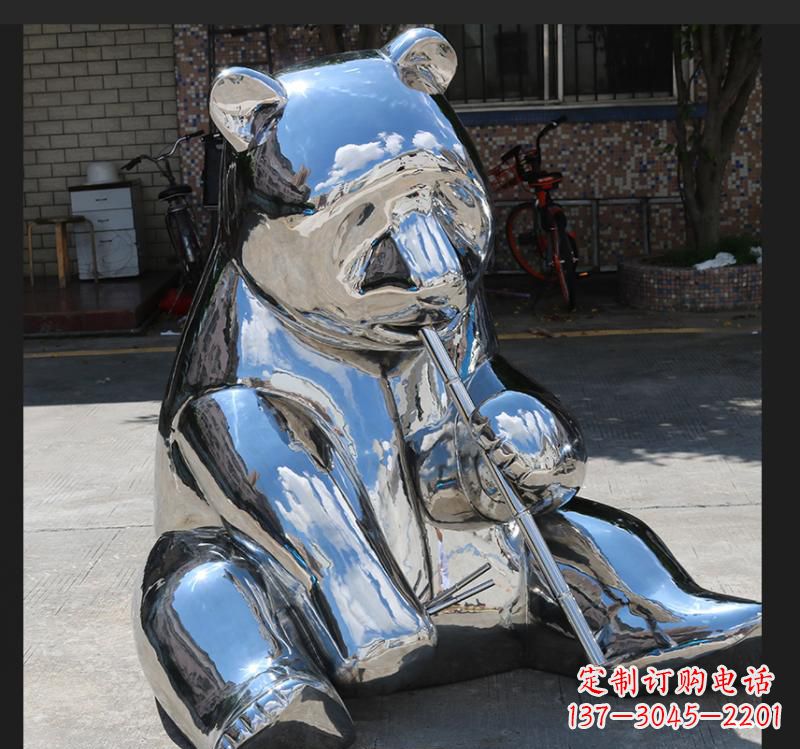 广西不锈钢动物熊雕塑来自自然的美丽