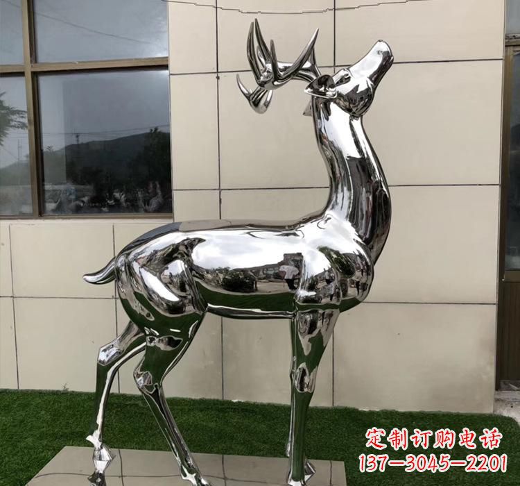 广西不锈钢动物梅花鹿雕塑美观耐用