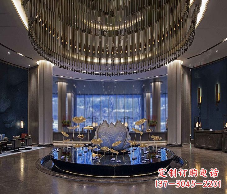 广西不锈钢锻造荷花雕塑精美无比