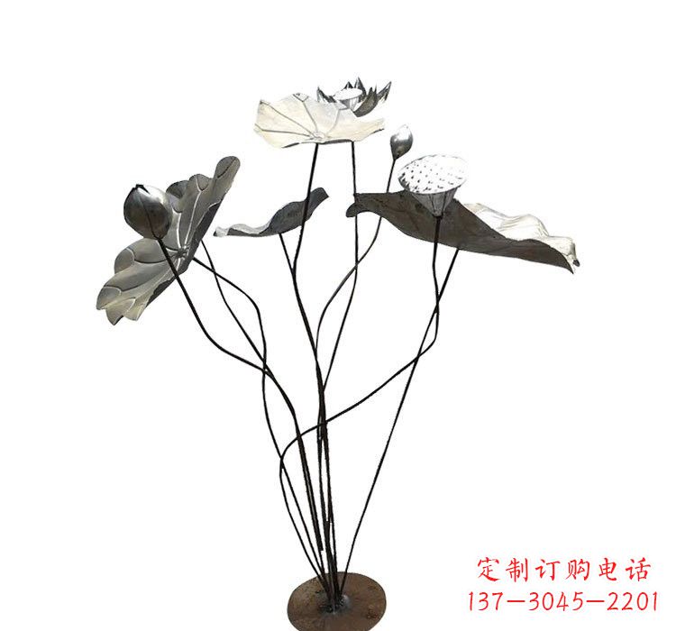 广西不锈钢锻造莲花雕塑精美外形,长久耐用