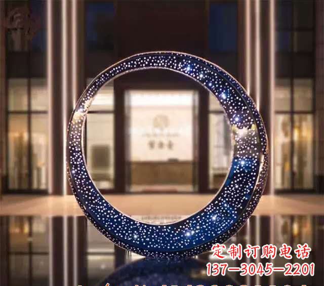 广西不锈钢发光月亮雕塑照亮夜空的梦幻之光