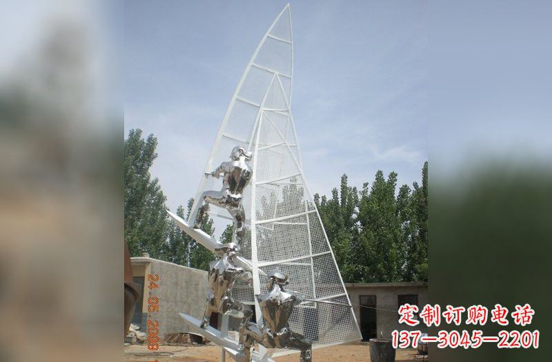 广西不锈钢帆船雕塑精美的艺术品