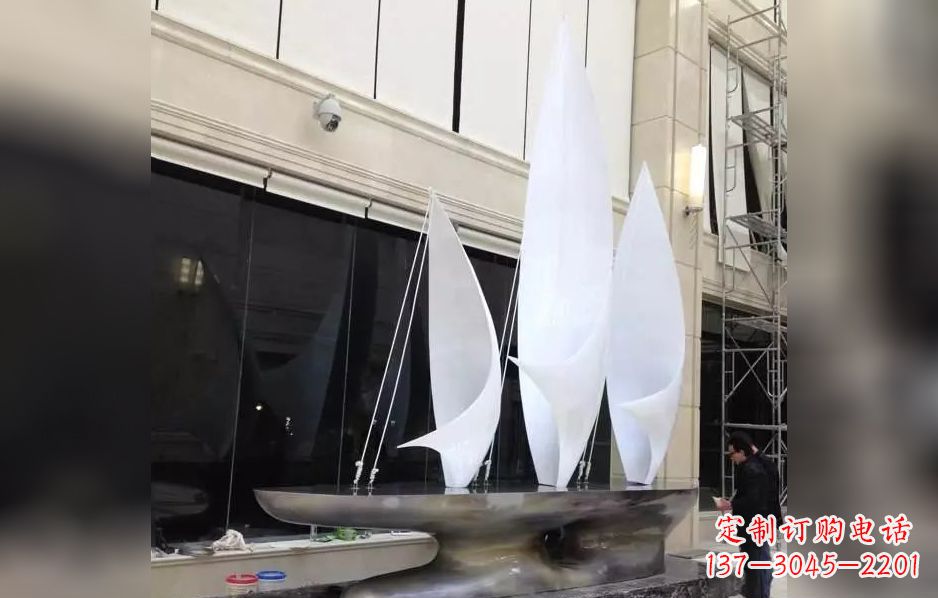广西不锈钢帆船海洋迷人的雕塑