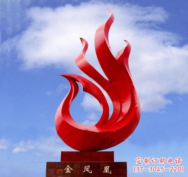 广西不锈钢凤凰雕塑——精致灵动的艺术品