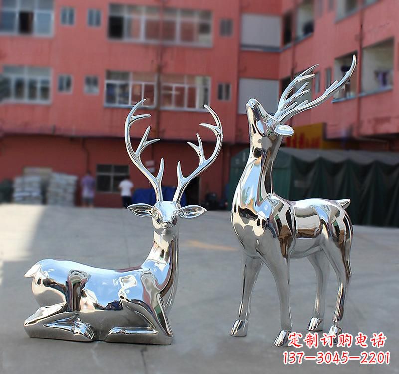 广西不锈钢仿真梅花鹿雕塑——精致美观