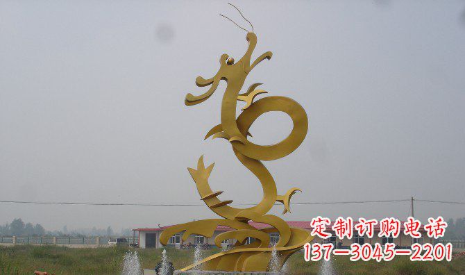 广西不锈钢飞龙雕塑精美传承中华文化