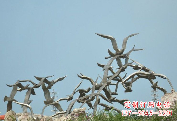 广西不锈钢大雁雕塑一只翱翔天际的艺术品