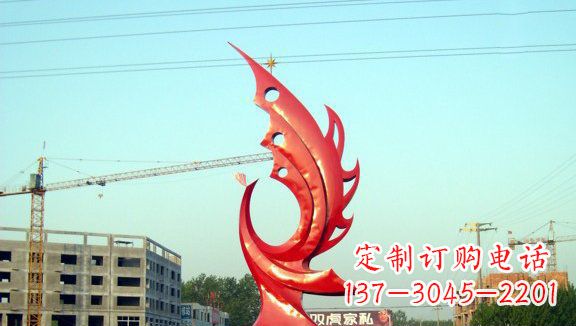 广西凤凰城市的不锈钢雕塑