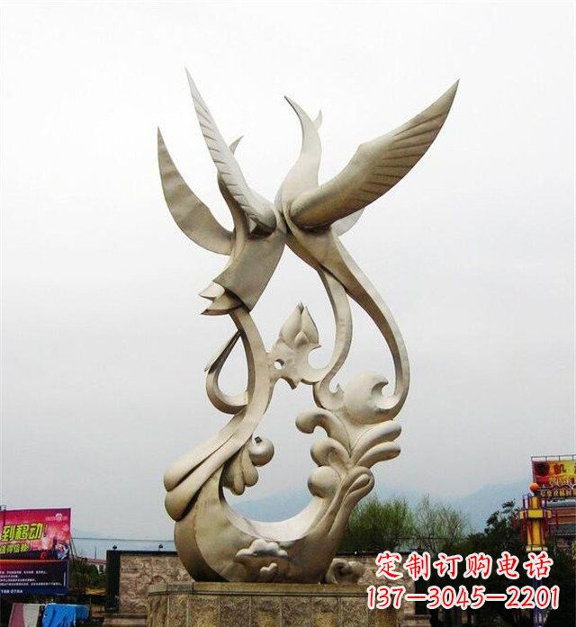 广西不锈钢凤凰雕塑传承古代美学