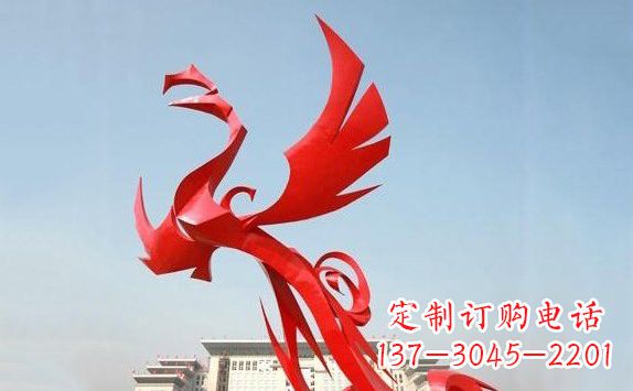 广西不锈钢凤凰展翅雕塑精致的艺术品