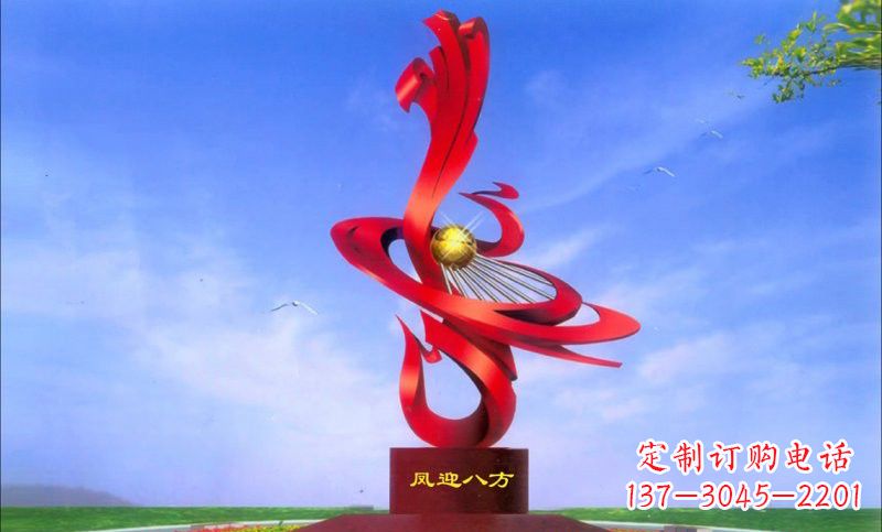 广西美轮美奂的不锈钢凤凰雕塑