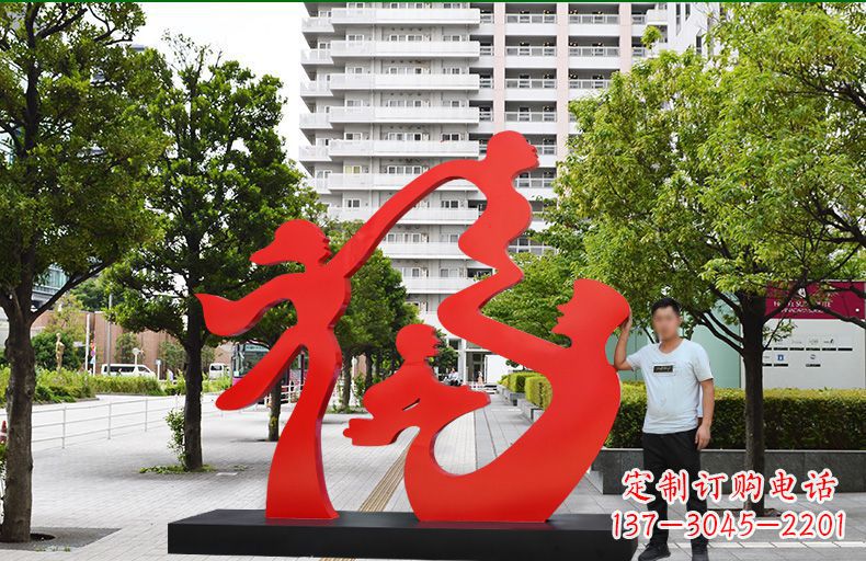 广西不锈钢福字雕塑传递美好祝福