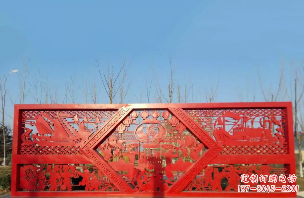 广西不锈钢福字雕塑——点亮广场景观