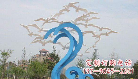 广西鸽子雕塑不锈钢的象征