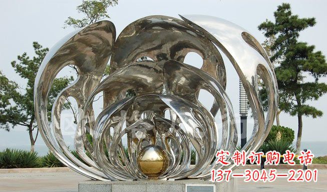 广西不锈钢贝壳珍珠雕塑艺术的融合
