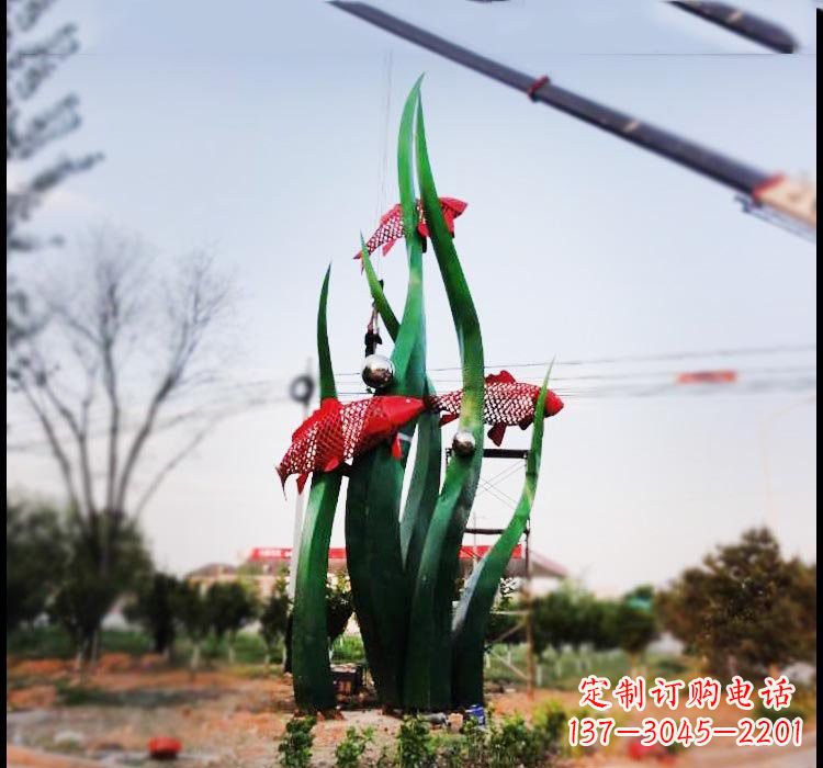 广西不锈钢鲤鱼雕塑美轮美奂的艺术之作