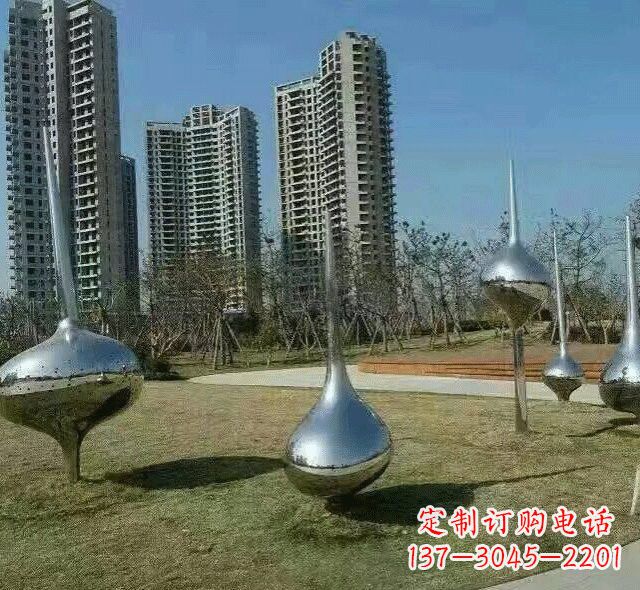 广西不锈钢陀螺雕塑精美装饰公园环境