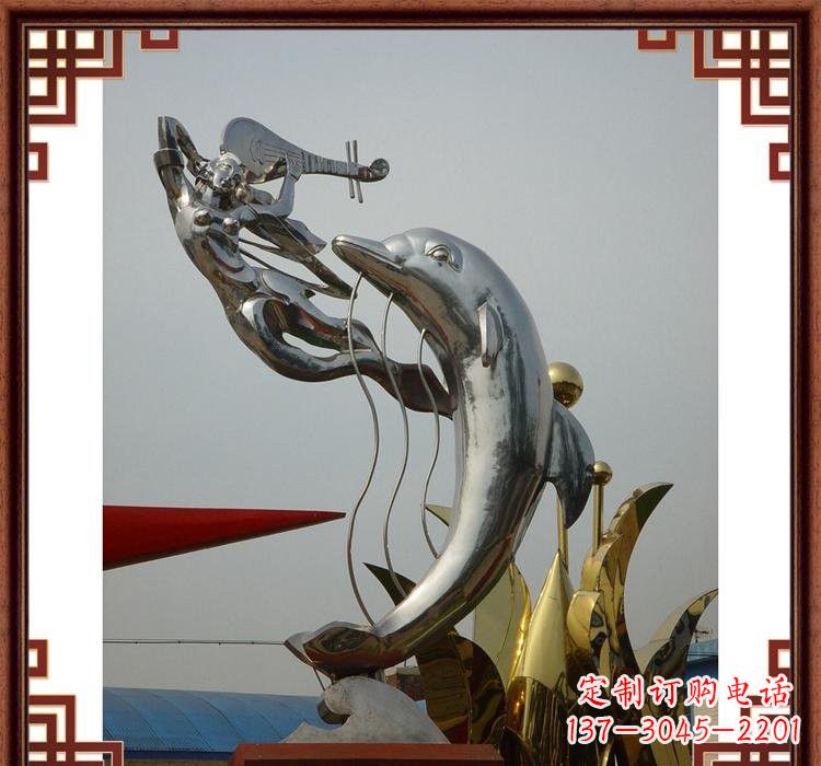 广西不锈钢海豚雕塑——美丽的海洋艺术