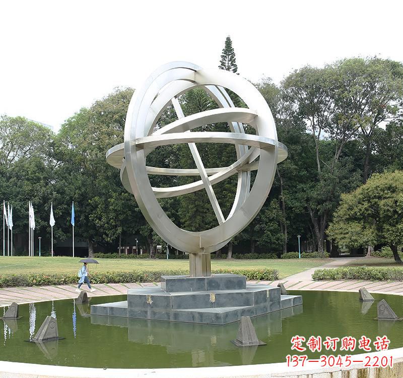 广西不锈钢地球仪雕塑把地球放在手中