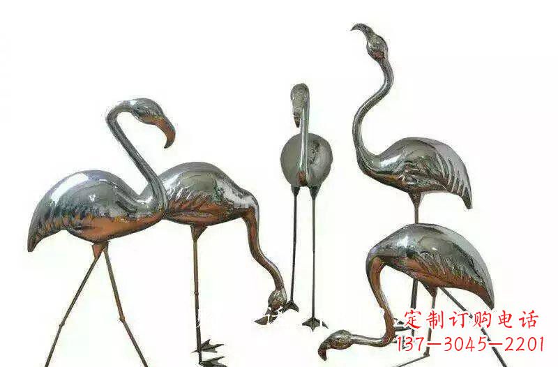 广西不锈钢火烈鸟雕塑——美丽的自然之美