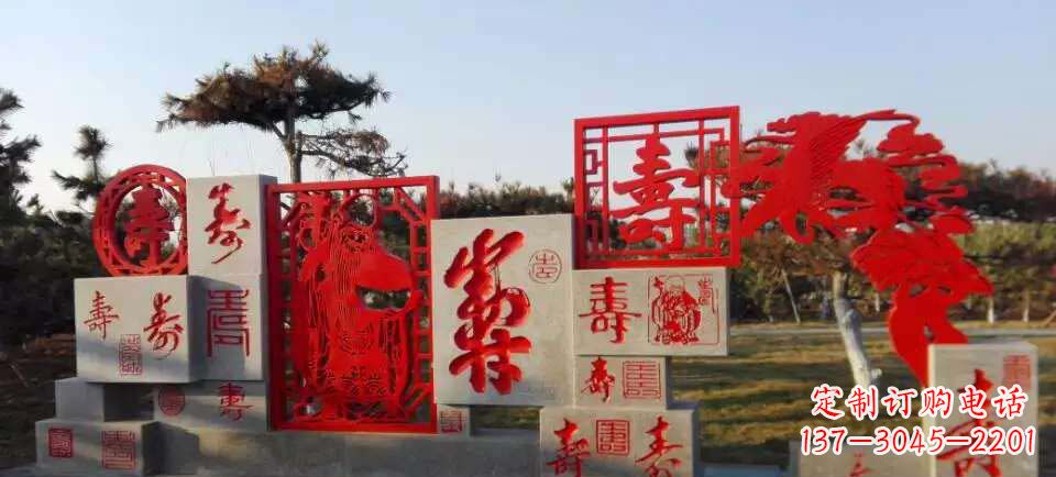 广西福禄寿雕塑不锈钢公园的精美礼物
