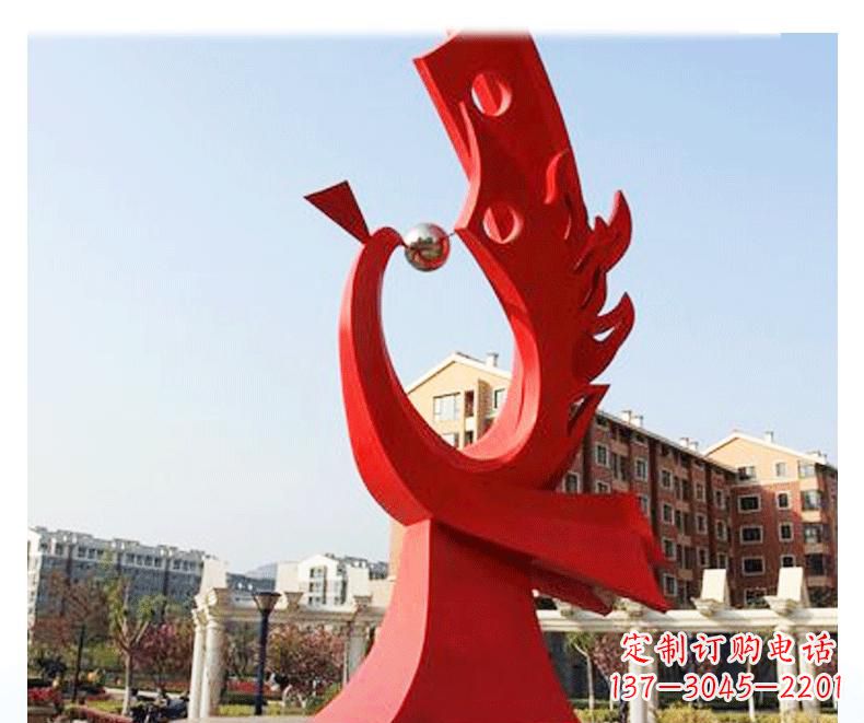 广西不锈钢凤凰雕塑——象征着新生