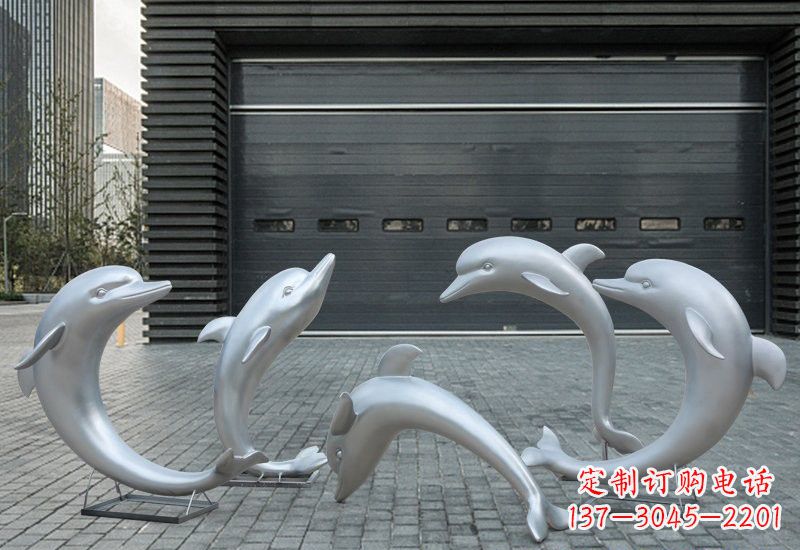 广西海豚的精灵——不锈钢公园海豚雕塑