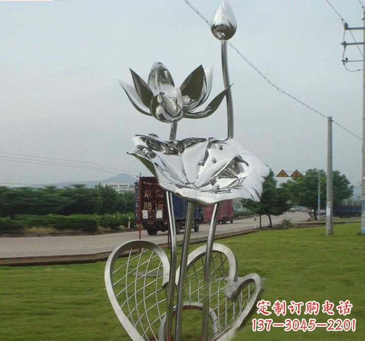 广西不锈钢荷叶雕塑——精美优雅的艺术品