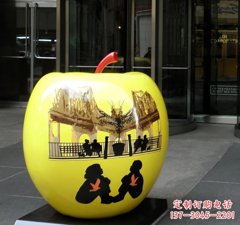 广西不锈钢苹果雕塑——一座精美的公园景观