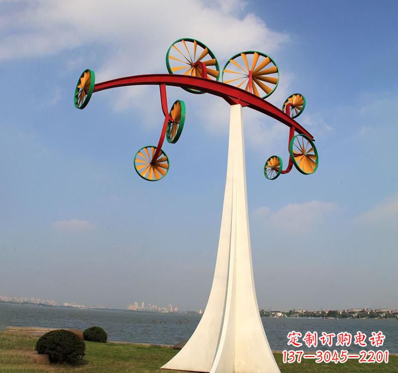 广西不锈钢风车雕塑缔造美丽公园