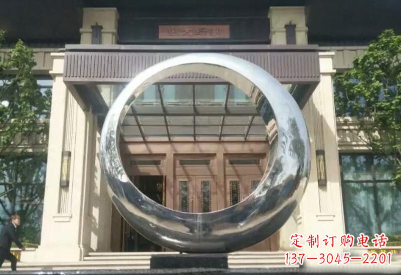广西不锈钢公园圆环雕塑精致美观的艺术品