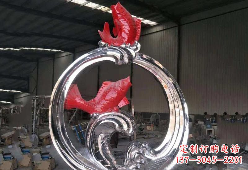 广西不锈钢跃龙门雕塑——浪漫传奇的见证