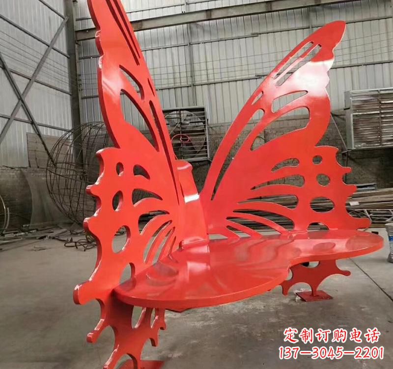 广西不锈钢蝴蝶座椅雕塑美丽的艺术作品