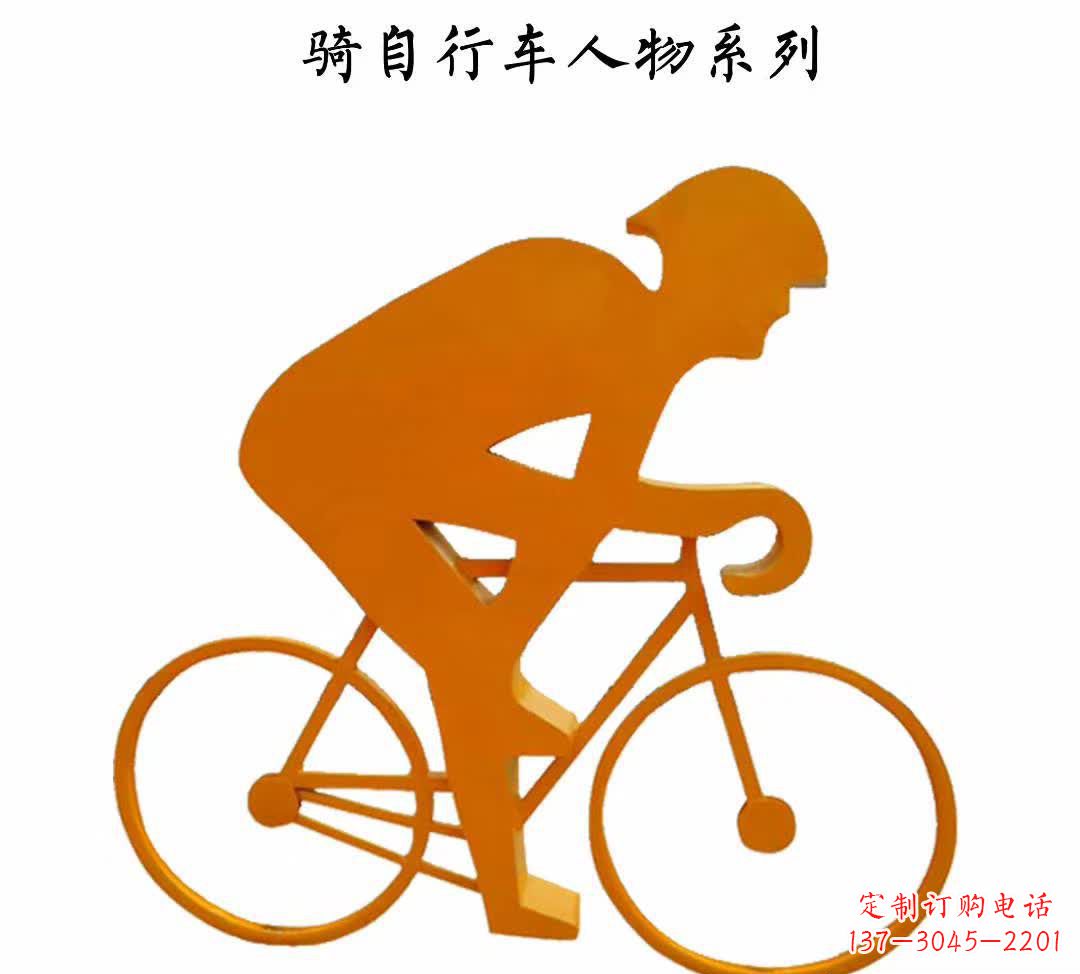 广西不锈钢自行车雕塑——点缀公园美景